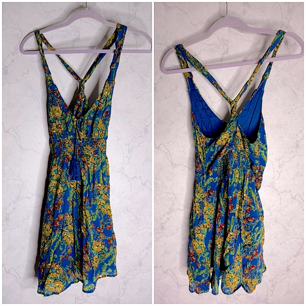Free people tropical babydoll mini dress